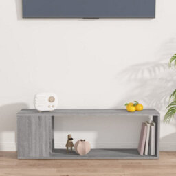 Walplus Tv Cabinet Grey Sonoma 100X24X32 Cm Engineered Wood - thumbnail 3