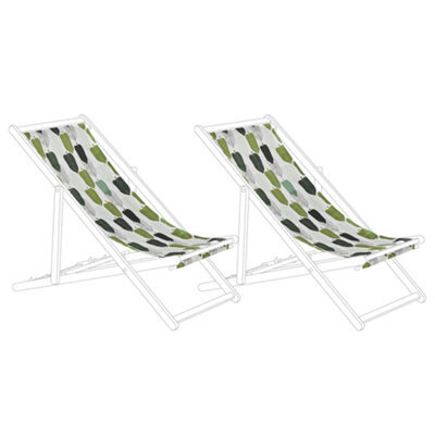 Beliani Set Of 2 Sun Lounger Replacement Fabrics Anzio/avellino 113 X 44 Cm Green - image 1