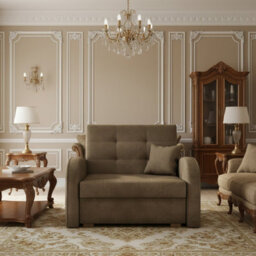 Viva Gold I Compact Single Sofa Bed With Storage And Modern Upholstered Design Beige - thumbnail 2