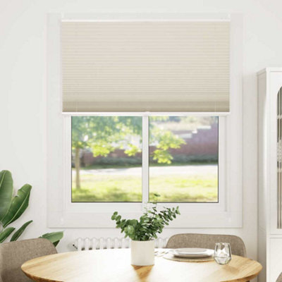 Walplus Cream Plisse Blind 110X150Cm Window Shade Pleated Design Easy Install Top Down Bottom Up Privacy Light Control - image 1