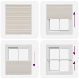 Walplus Cream Plisse Blind 110X150Cm Window Shade Pleated Design Easy Install Top Down Bottom Up Privacy Light Control - thumbnail 6