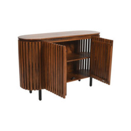 Carney Mango Wood Slatted Large 2 Doors Sideboard -Walnut - thumbnail 4