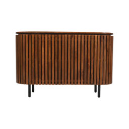 Carney Mango Wood Slatted Large 2 Doors Sideboard -Walnut - thumbnail 2