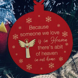 Red Ocean Remembrance Bauble Christmas Tree Decoration Wooden Plaque Memorial Gifts For Family Mum Dad Nan - thumbnail 5