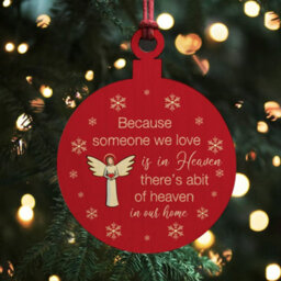 Red Ocean Remembrance Bauble Christmas Tree Decoration Wooden Plaque Memorial Gifts For Family Mum Dad Nan - thumbnail 1