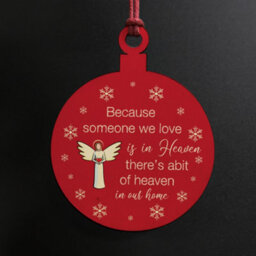 Red Ocean Remembrance Bauble Christmas Tree Decoration Wooden Plaque Memorial Gifts For Family Mum Dad Nan - thumbnail 2
