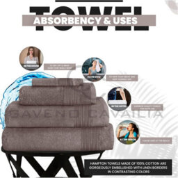 Gc Gaveno Cavailia Hampton Royal 12 Pack Face Towel 30X30 Silver Egyptian Cotton Premier Super Absorbent Towel - thumbnail 3