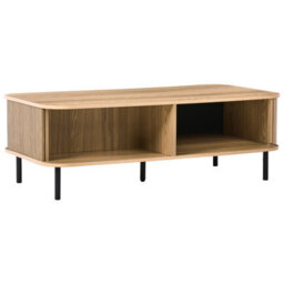 Wyld And Coco Novacasa Coffee Table - Light Brown With Black Legs, 120X60 Cm - thumbnail 7