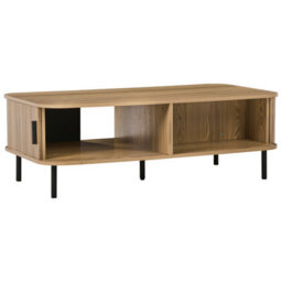 Wyld And Coco Novacasa Coffee Table - Light Brown With Black Legs, 120X60 Cm - thumbnail 5