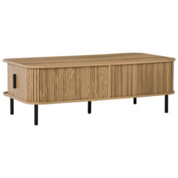 Wyld And Coco Novacasa Coffee Table - Light Brown With Black Legs, 120X60 Cm - thumbnail 6