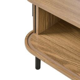 Wyld And Coco Novacasa Coffee Table - Light Brown With Black Legs, 120X60 Cm - thumbnail 8
