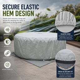 Shatchi Hot Tub Spa 2 Person Hot Tub Cover Cap Outdoor Garden Patio Furniture Swimming Spa Safety Protector, 195X100X70Cm - thumbnail 7
