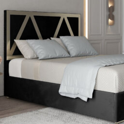 Alison Upholstered Soft Velvet Metal Black Bed Frame - thumbnail 2