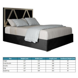 Alison Upholstered Soft Velvet Metal Black Bed Frame - thumbnail 4