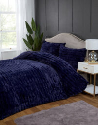 Rapport Rabbit Fur Midnight Blue Duvet Cover Set King Bedding Set - thumbnail 3
