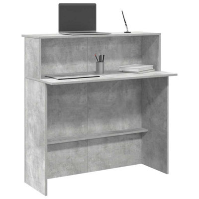 Berkfield Reception Desk Concrete Grey 100X50X103.5 Cm Engineered Wood - image 1