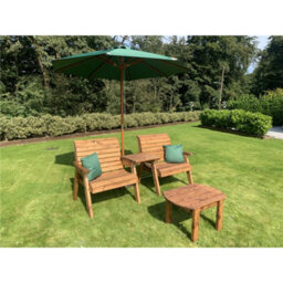 Marlborough Grand Twin Straight With Coffee Table, 2 X Scatter Cushion Green & 1 X Parasol Green & Base - thumbnail 1