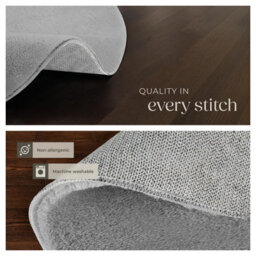 Tectake Rug Zonelle Short Pile And Ultra-Soft Carpet In Rectangular Or Round Design   120 Cm - Grey - thumbnail 5