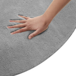 Tectake Rug Zonelle Short Pile And Ultra-Soft Carpet In Rectangular Or Round Design   120 Cm - Grey - thumbnail 8