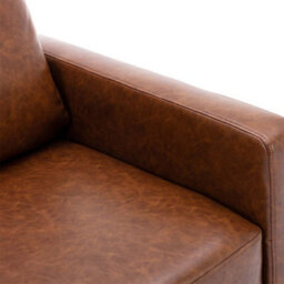 More4Homes Riley Push Back Soft Air Leather Modern Reclining Armchair Accent Home Cinema Recliner Chair Tan - thumbnail 6