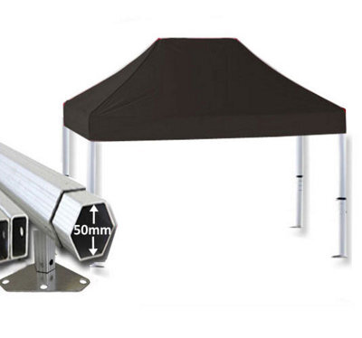 Crocodile Trading 3M X 2M Extreme 50 Commercial Instant Shelter Pop Up Gazebos Frame & Canopy - Black - image 1
