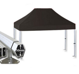 Crocodile Trading 3M X 2M Extreme 50 Commercial Instant Shelter Pop Up Gazebos Frame & Canopy - Black - thumbnail 1