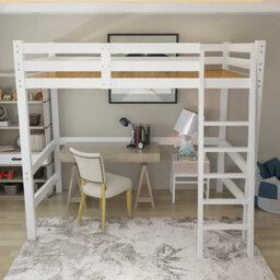 Loft Bunk Bed Single 3Ft Kids Pine Wood High Sleeper Loft Cabin Bedstead & Stair - thumbnail 1