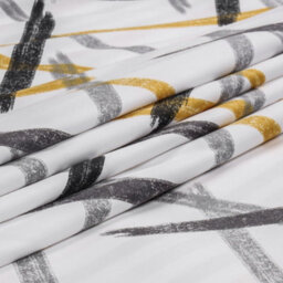 Ameha Printed Duvet Cover 2 Piece Set  With Matching Pillowcase Quilt Covers Ochre Stripe Single Size (135X200Cm) - thumbnail 3