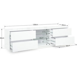 "Centurion Supports Avitus Gloss White With 4-Walnut Drawers And 2 Shelves Up To 65"" Led, Lcd, Plasma Tv Cabinet" - thumbnail 8