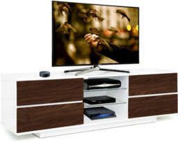 "Centurion Supports Avitus Gloss White With 4-Walnut Drawers And 2 Shelves Up To 65"" Led, Lcd, Plasma Tv Cabinet" - thumbnail 1