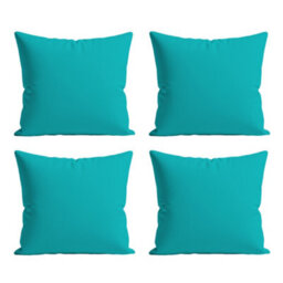 Waterproof Outdoor Garden Cushion Covers Patio Cushion Cover Cases Square Pack Of 4 Teal 60Cm X 60Cm