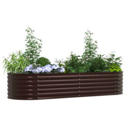 Berkfield Modern Garden Raised Bed Brown 240 X 80 X 44 Cm Steel - thumbnail 3