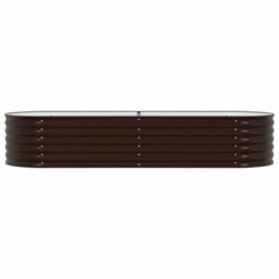 Berkfield Modern Garden Raised Bed Brown 240 X 80 X 44 Cm Steel - thumbnail 6