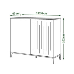 Heze Furniture Rimini Premium 2 Door Textured Sideboard - thumbnail 4