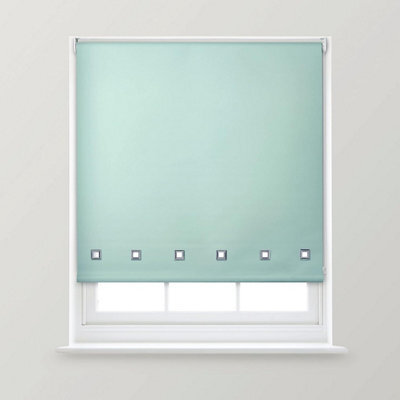 A.unique Home Premium Quality Trimmable Square Eyelet Window Roller Blind - 4Ft - Duck Egg - 120Cm (W) X 170Cm (L) - image 1