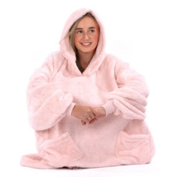 Snug Rug Hoodie Pink Quartz Wearable Blanket Oversized Hooded Blankets For Adults Hooded - thumbnail 8