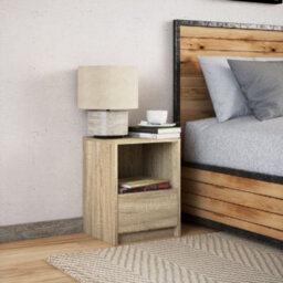 Berkfield Bedside Cabinet With Led Lights Sonoma Oak Engineered Wood - thumbnail 4