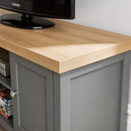 Home Source Avon 2 Door 36mm Thick Top Wide Tv Stand Shelf Unit Graphite - thumbnail 5