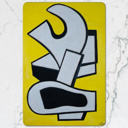 Benjamin Tate Design Yellow Abstract Placemat And Coaster Set With Wood Base Collection Limited Edition - thumbnail 2