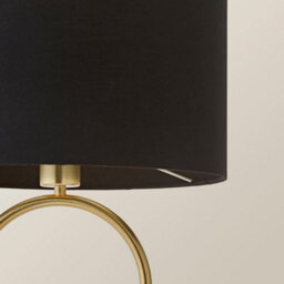 Valuelights Antonia Black Fabric Drum Lamp Shade Brushed Gold Oval Table Lamp - thumbnail 5