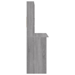 Walplus Desk With Shelves Grey Sonoma 102X45X148 Cm Engineered Wood - thumbnail 6