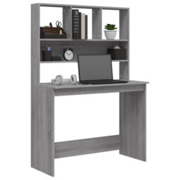 Walplus Desk With Shelves Grey Sonoma 102X45X148 Cm Engineered Wood - thumbnail 4