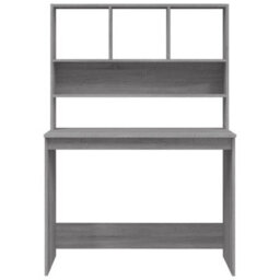Walplus Desk With Shelves Grey Sonoma 102X45X148 Cm Engineered Wood - thumbnail 5