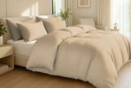 Pamposh Egyptian Cotton Super King Duvet Cover Set 4Pc With Secure Zipper Closure With Matching Pillowcase & Soft Fitted Sheet - thumbnail 3