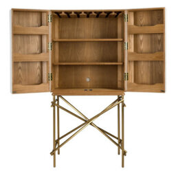 Angel Cerda Elegant Hill Sideboard In Fabric And Walnut With Golden Steel Accents - thumbnail 6
