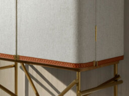 Angel Cerda Elegant Hill Sideboard In Fabric And Walnut With Golden Steel Accents - thumbnail 4