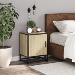 Vidaxl Bedside Cabinet Sonoma Oak 40X31X50 Cm Engineered Wood And Metal - thumbnail 3