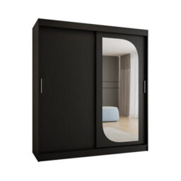 Arte Sophisticated Ebony Black Lucy Sliding Door Wardrobe 1800mm X 2000mm X 620mm - A Bold Statement In Storage - thumbnail 1