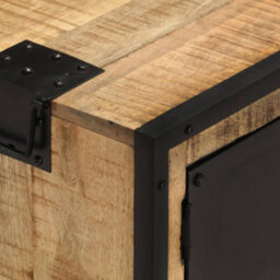 Berkfield Tv Cabinet 110X31X46 Cm Rough Mango Wood - thumbnail 6