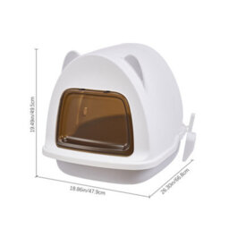 Thehotsale Dome-Shaped Enclosed Cat Litter Box With Dual-Entry Doors And Flip Lid 47.9 Cm W X 66.8 Cm D X 49.5 Cm H - thumbnail 5
